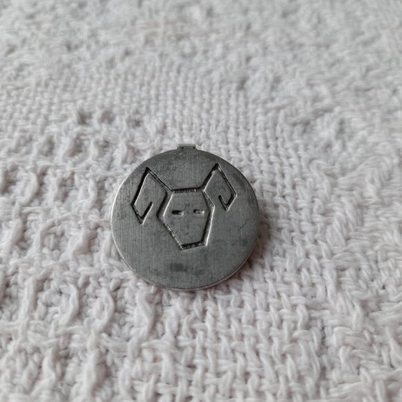 Vintage Aries Pendant Brutalist Jewelry Aitkens Pewter Zodiac Astrology Men - Picture 3 of 11